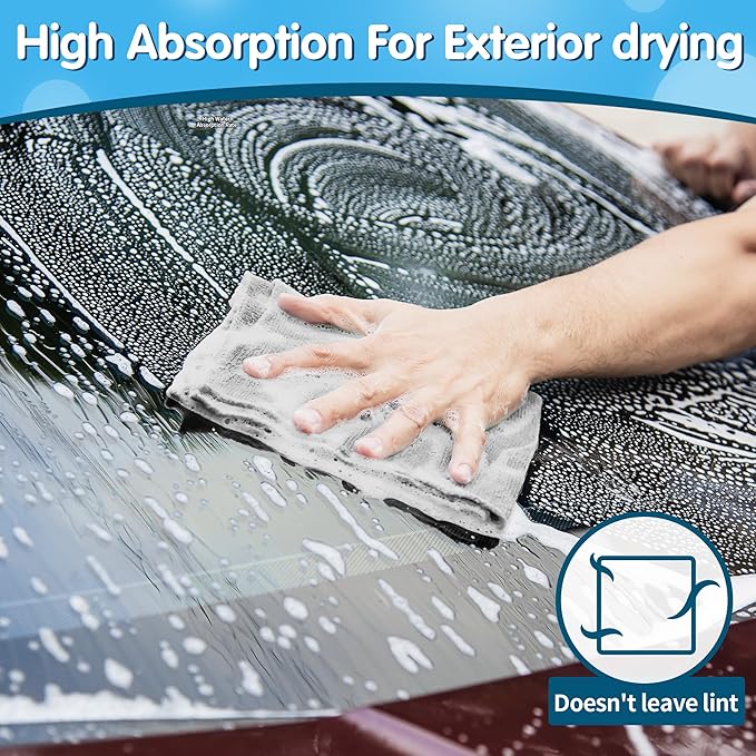FIXSMITH Grey Microfiber Cleaning Cloth, Reusable Shop Towels, Microfiber Towels - Image 5