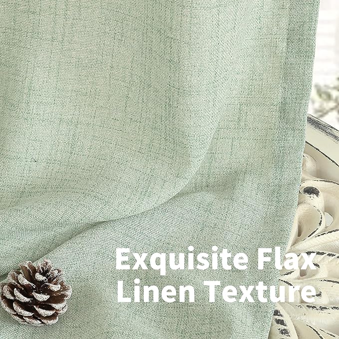 YoungsTex Sage Green Linen Curtains - Image 4