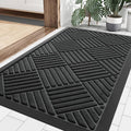 Smiry Front Door Mat Outside Entrance, Heavy Duty Outdoor Indoor Natural Rubber by Smiry