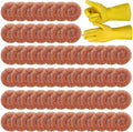 Hushee 50 Pack Copper Coated Scourers Rust Resistant Scrubbing Scouring Pad by Hushee