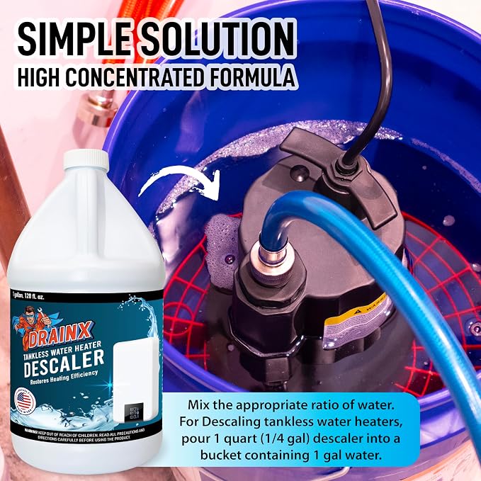 DrainX Tankless Water Heater Descaling Solution | Highly Effective Descaler - Image 3