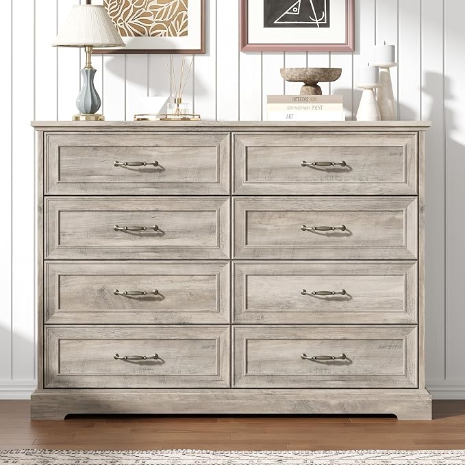 8 Drawer Dresser for Bedroom, Rustic Farmhouse Dresser - Image 3