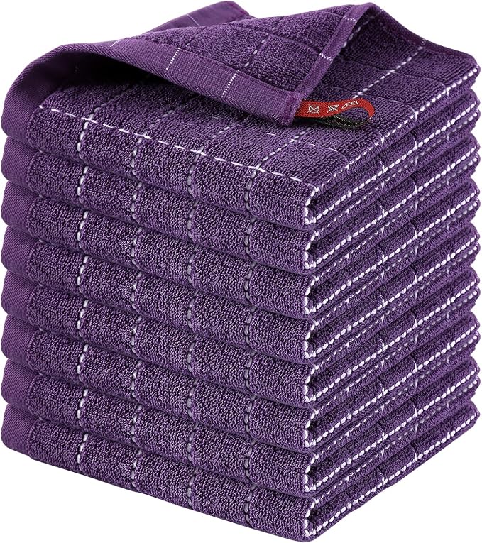 Homaxy 100% Cotton Terry Kitchen Dish Cloths, Ultra Soft and Absorbent Dish by Homaxy