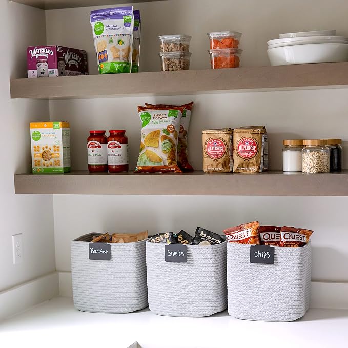 NaturalCozy Storage Cubes 11 Inch Cotton Rope Woven Baskets - Image 5