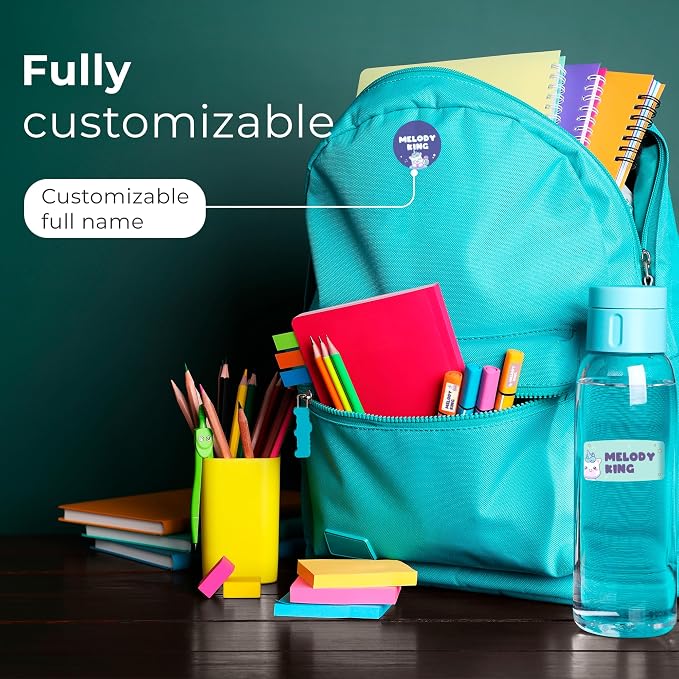 Personalized Name Tag Stickers for Kids | Unicorn Waterproof Labels for School - Image 3