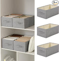 Linen Folding Storage Bins, 3 Pack Large Storage Baskets, Clothing Storage Bins by Unknown