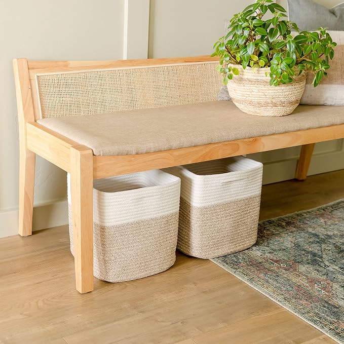 NaturalCozy Storage Cubes 11 Inch Cotton Rope Woven Baskets - Image 7
