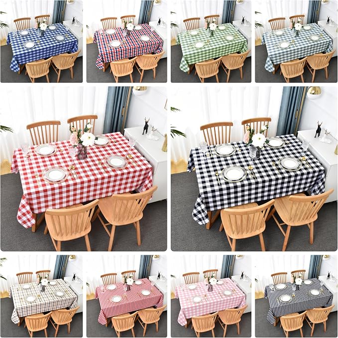 Classic Gingham Plaid Tablecloth Fabric - Image 5
