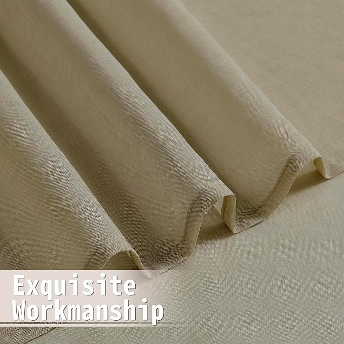 Tollpiz Sheer Door Curtains Closet Linen Textured Curtain Sheers Doorway Light - Image 8