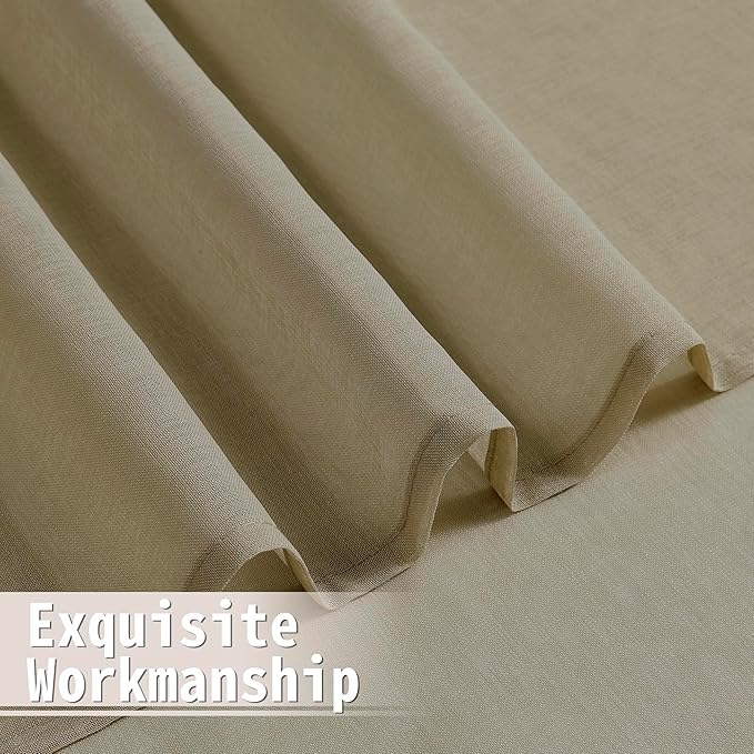 Tollpiz Short Sheer Door Curtains Closet Linen Textured Curtains Sheer Doorway - Image 8