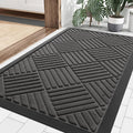 Smiry Front Door Mat Outside Entrance, Heavy Duty Outdoor Indoor Natural Rubber by Smiry
