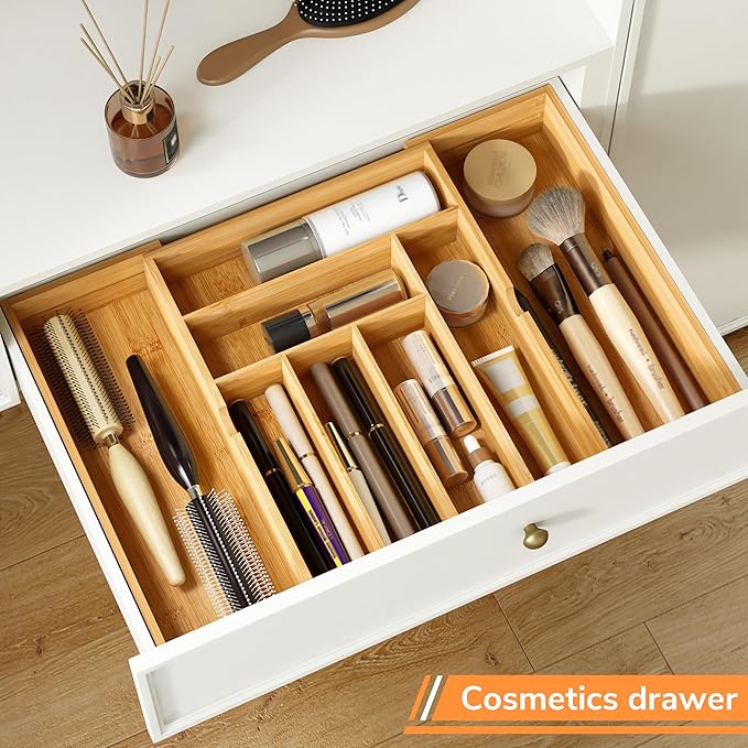 BAMEOS 3" Deepth Expandable Drawer Organizer, Deep Flatware Organizer, - Image 6