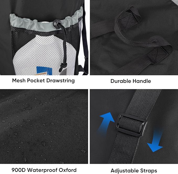 BALEINE 150L Laundry Bag Backpack, 900D Oxford Fabric Large Travel Laundry Bags - Image 4
