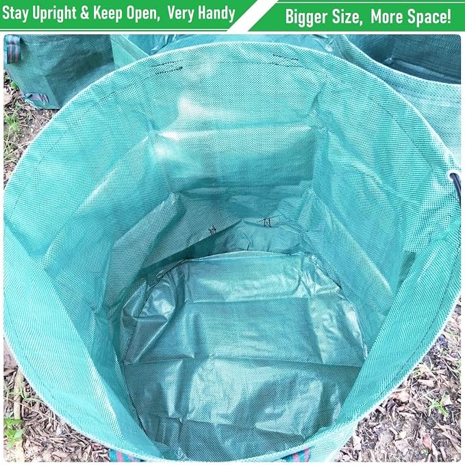 Professional 2-Pack 137 Gallon Lawn Garden Bags Large Yard Waste Bags - Image 5