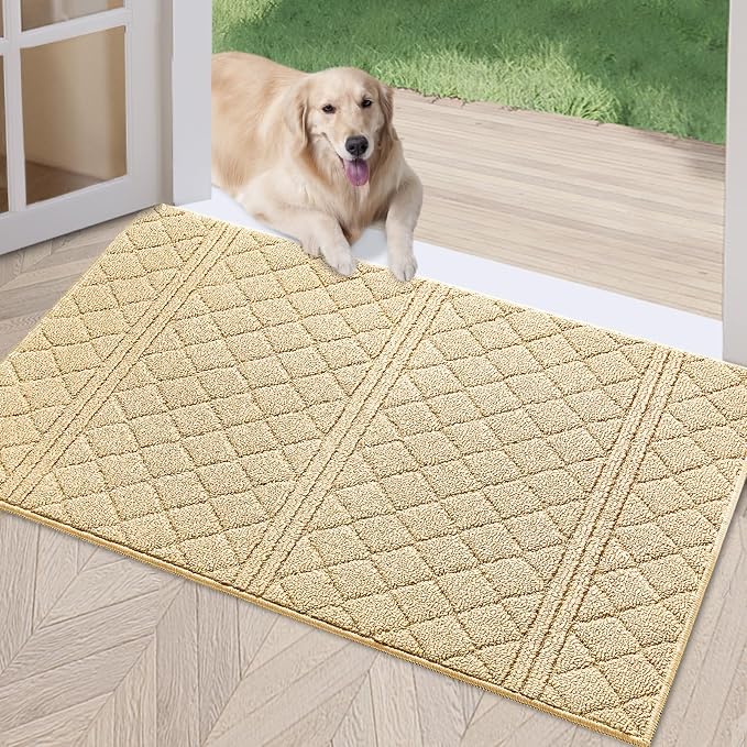 REFETONE Indoor Doormat, Front Back Door Mat 24"x36" Absorbent Rubber Backing by Refetone