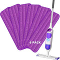 HOMTOYOU Reusable Pads Refills for Swiffer Power Mop: 6 Pack Microfiber Pad for by HOMTOYOU