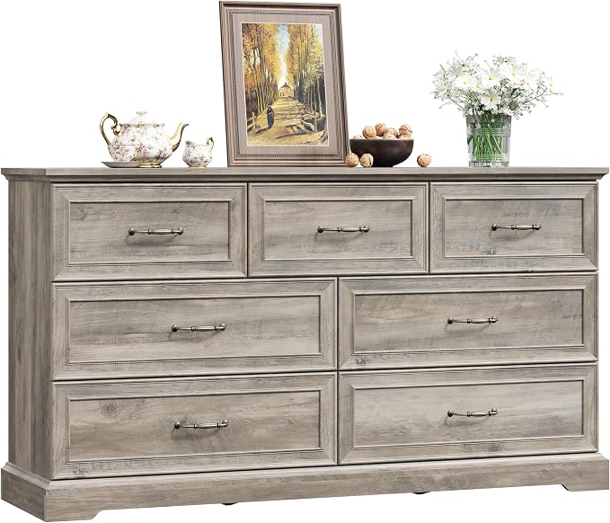 7 Drawer Dresser for Bedroom, Rustic Farmhouse Dresser - Image 7