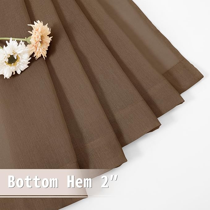 Tollpiz Sheer Curtains Closet Linen Textured Curtain Sheers Doorway Light - Image 8