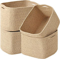 Storage Baskets for Organizing & Shelves, Woven Cotton Rope Organization Bins by ICERZCZ