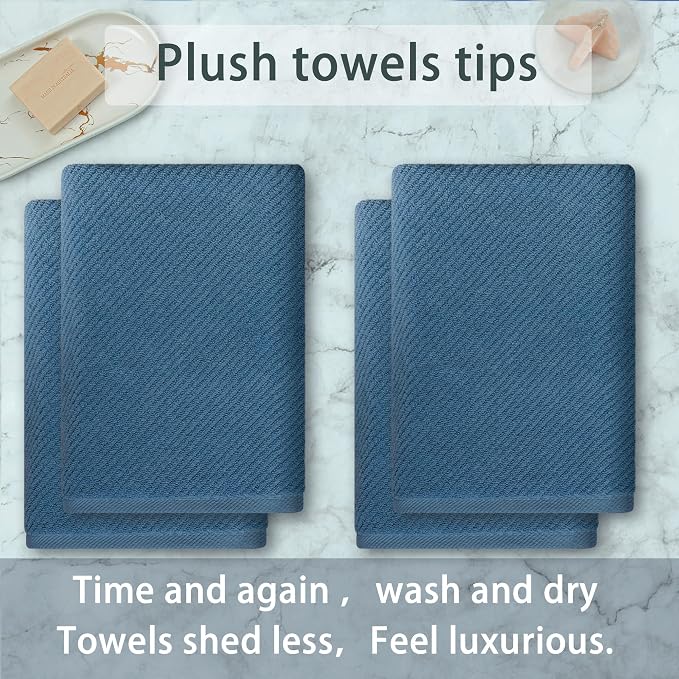 VOOVA & MOVAS Bath Towels Set of 4, Large 30" x 56" - Image 3