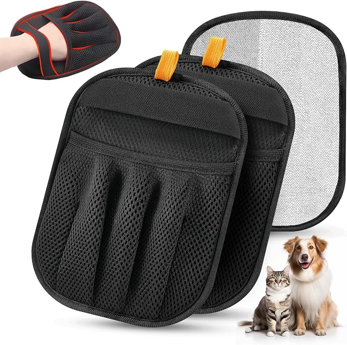 2Pcs Pet Hair Removal Glove for Cats & Dogs, 2025 Newly Upgraded Five-Finger by Unknown