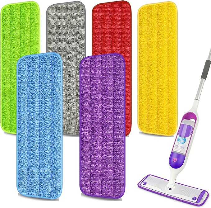 EXEGO 6 Count Reusable Microfiber Mop Pads by EXEGO