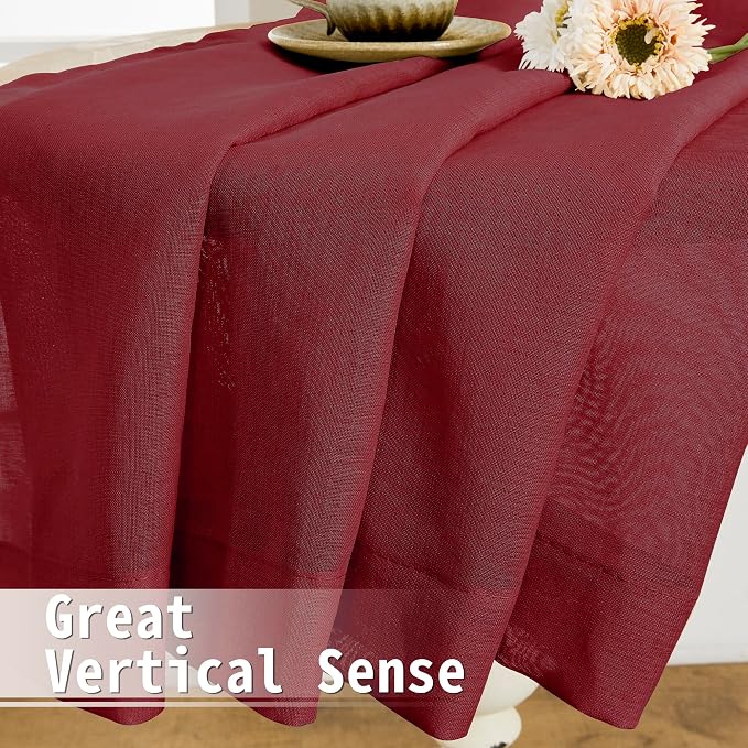 Tollpiz Small Sheer Door Curtain Closet Linen Textured Curtain Sheers Doorway - Image 6
