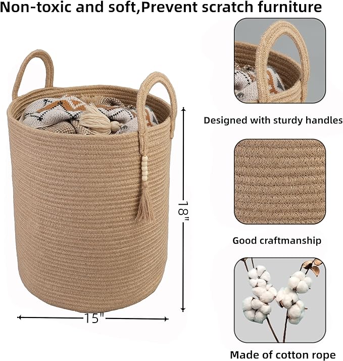 Rope Laundry Basket Laundry Hamper - Image 2