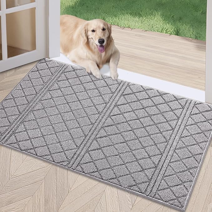 REFETONE Indoor Doormat, Front Back Door Mat 32"x40" Absorbent Rubber Backing by Refetone
