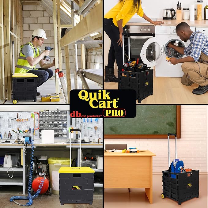 dbest products Quik Cart Pro Wheeled Rolling Crate Teacher Utility - Image 5