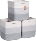 NaturalCozy Storage Cubes 11 Inch Cotton Rope Woven Baskets by NaturalCozy