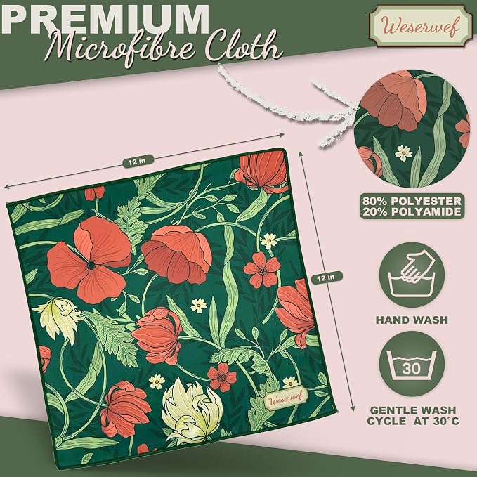 WESERWEF Design Microfiber Glasses Cleaning Cloth – Premium Cleaning Cloth - Image 2