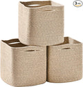 11 Inch Cube Storage Bins, Storage Cube Organizer Bins, Woven Cotton Rope by ICERZCZ