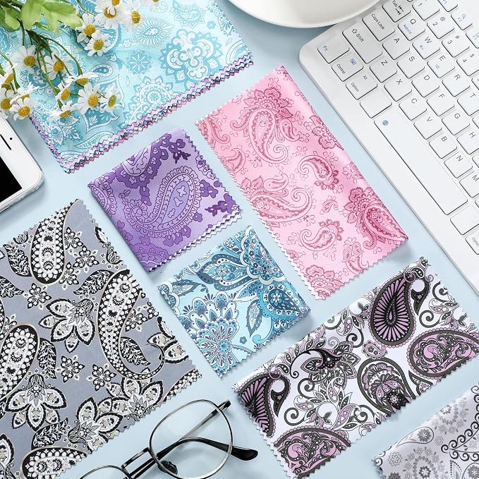 Sinmoe 20 Pcs Microfiber Cleaning Cloth Cute Paisley Waves Design Microfiber - Image 7