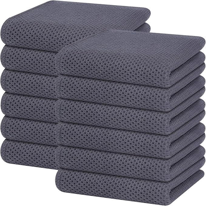 Homaxy 100% Cotton Waffle Weave Kitchen Dish Towels, Ultra Soft Absorbent Quick by Homaxy