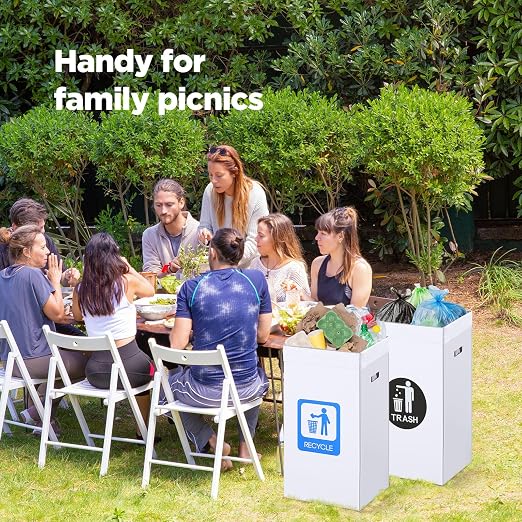 Tioncy 5 Pcs 30 Gallon Corrugated Cardboard Trash Cans Recycling Bins - Image 3