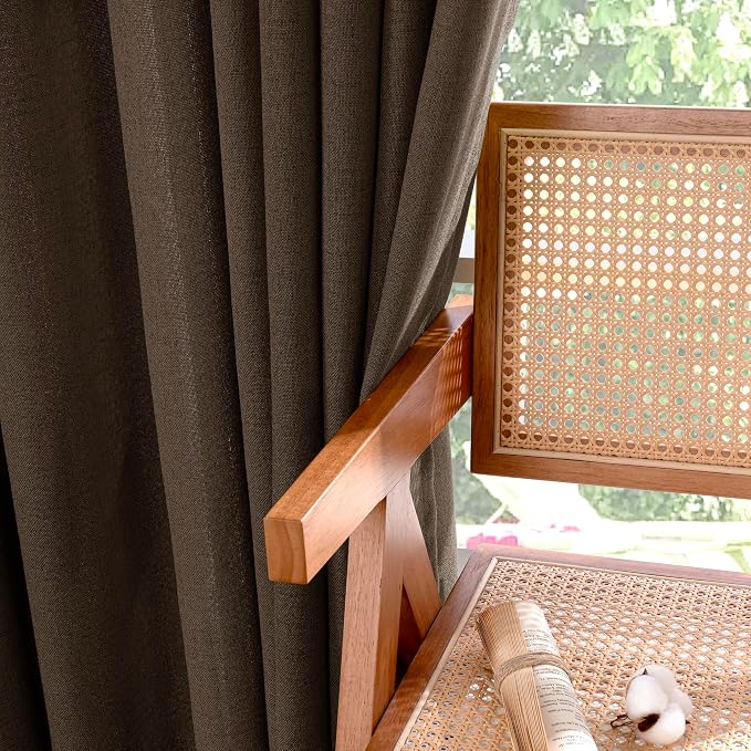 YoungsTex Brown Linen Curtains 40 Inch Length - Image 8