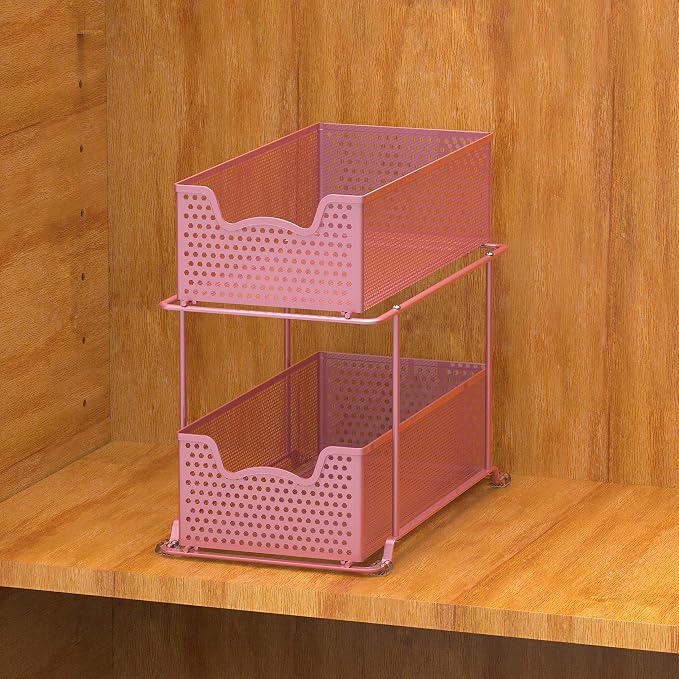 SIMPLE HOUSEWARE 2 Tier Sliding Cabinet Basket Organizer Drawer - Image 5