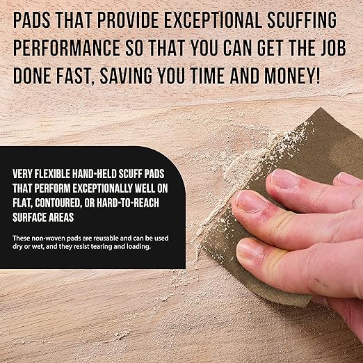 Dura-Gold Premium 6" x 9" Gold Coarse Scuff Pads, Box of 10 - Image 4