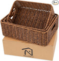 Baskets for Organizing, Undershelf Wicker Storage, Hand Woven Organizer for by WeeNest
