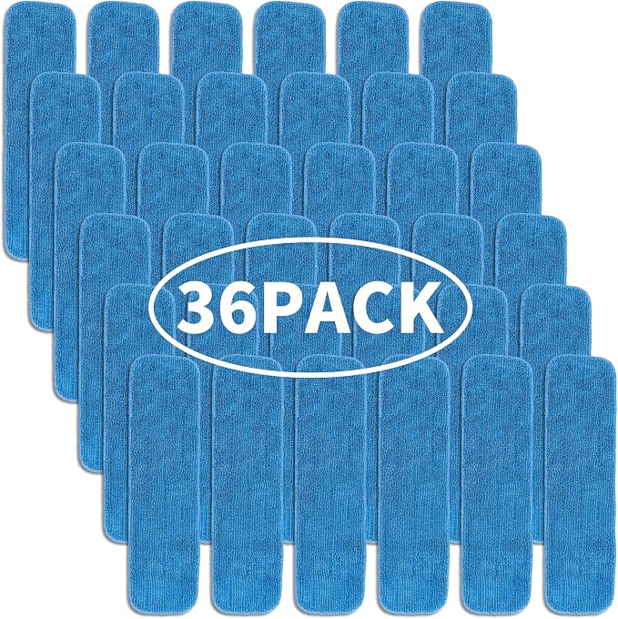 Matthew 18'' 36Pcs Microfiber Spray Mop Replacement Pads Heads by MATTHEWCLEANINGPRODUCTS