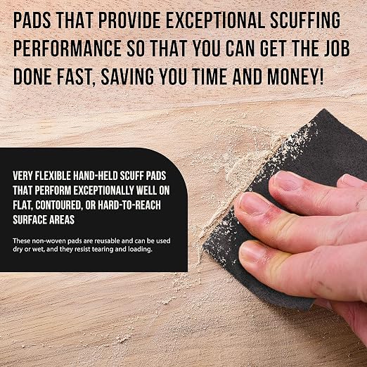Dura-Gold Premium 6" x 9" Gray Ultra Fine General Purpose Scuff Pads, Box of 10 - Image 4