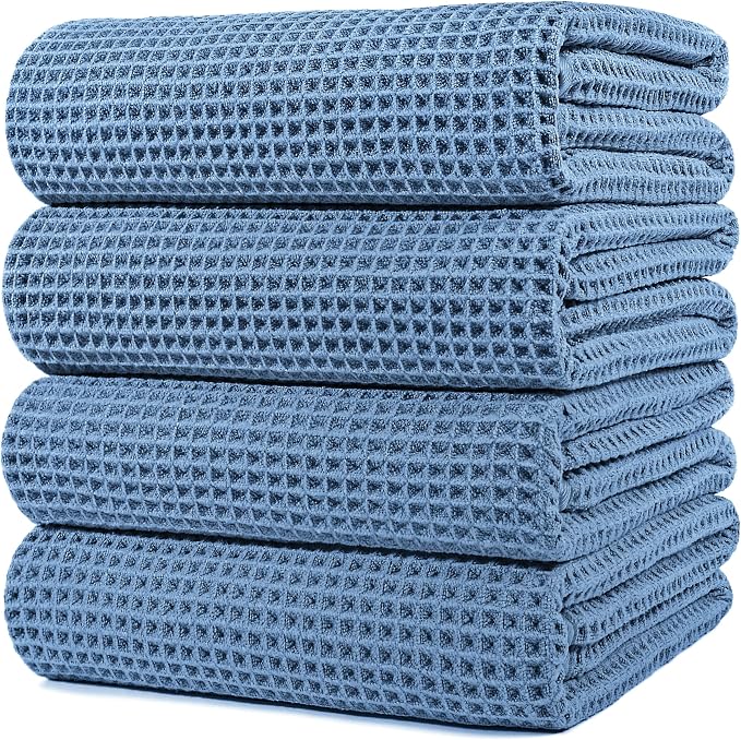 POLYTE Microfiber Oversize Quick Dry Lint Free Bath Towel, 60 x 30 in, 4 Pack by Polyte