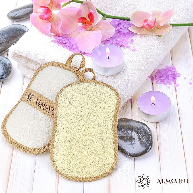 Almooni Premium Exfoliating Loofah Pad Body Scrubber, Made - Image 6