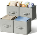4 Pack Foldable Fabric Closet Storage Bins, 11Inch Organizer Cubes by LaySpace-YourRoomOrganizer