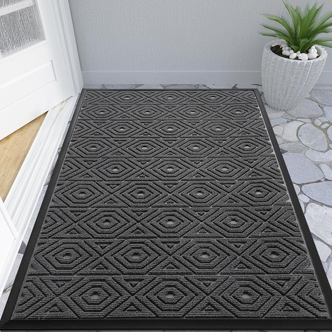 Yimobra Modern Geometric Welcome Doormat, 47 x 32 Inch, Waterproof, Non Slip - Image 8