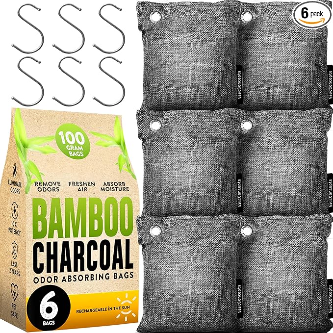 Charcoal Odor Absorber for Strong Odor, Bamboo Charcoal Air Purifying Bag by BASICCONCEPTS