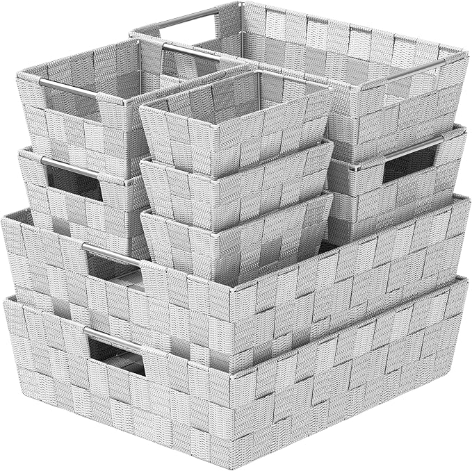 Baskets For Organizing Set Of 9 Grey by Neaterize