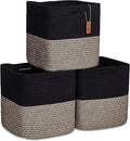 NaturalCozy Storage Cubes 11 Inch Cotton Rope Woven Baskets by NaturalCozy