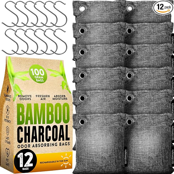 Charcoal Odor Absorber for Strong Odor, Bamboo Charcoal Air Purifying Bag by BASICCONCEPTS